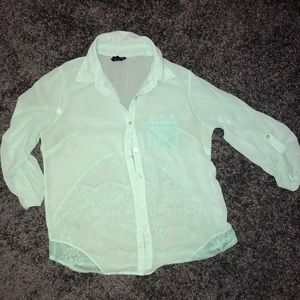 Mint top with Lace